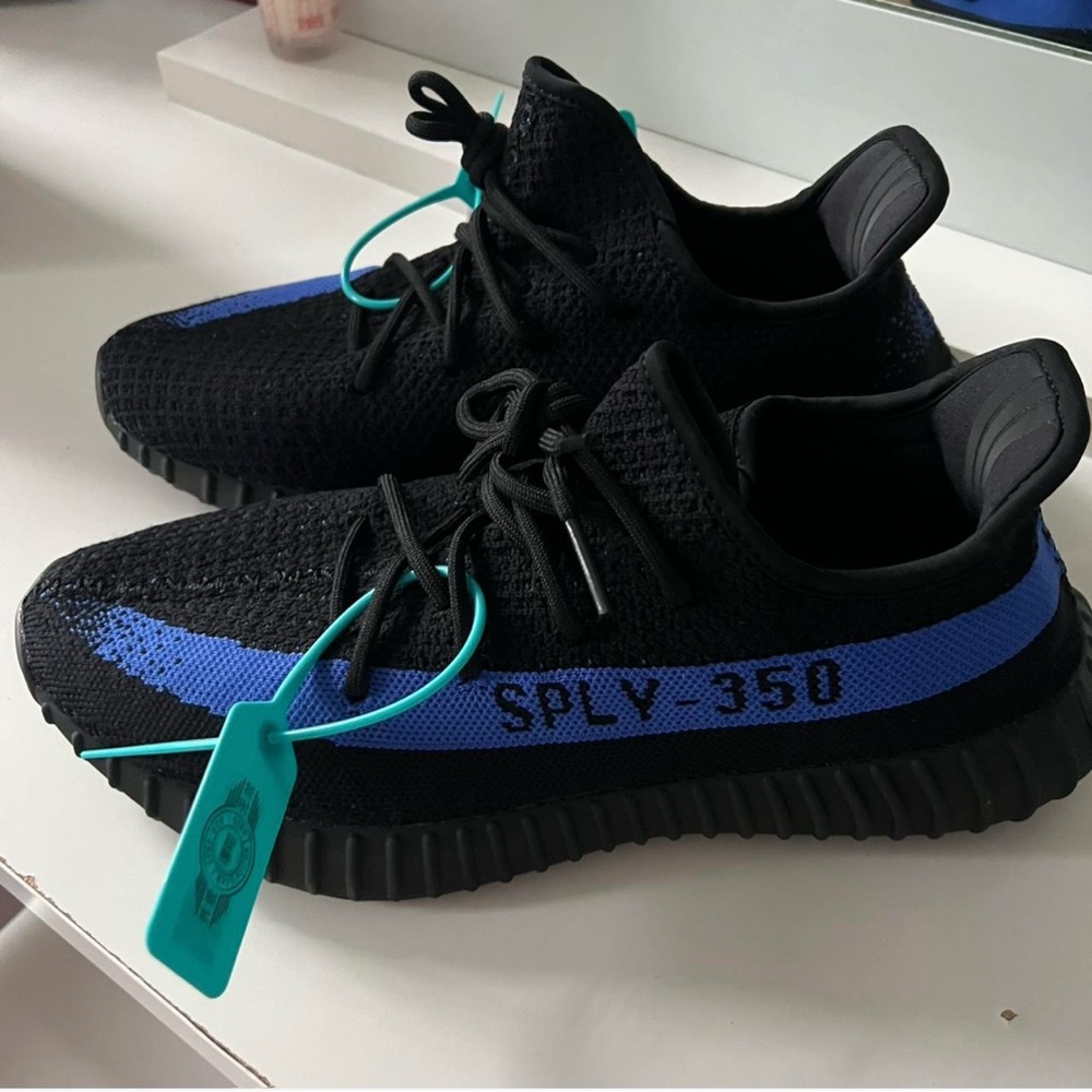 Adidas Yeezy Black and Blue Sneakers